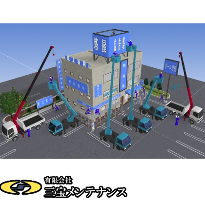 看板作業及びメンテナンスの仕事の流れイメージ